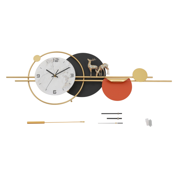 50 x 90 cm dekorative Wanduhr, moderne, geräuschlose Wanduhr, große Wanduhr fürs Wohnzimmer