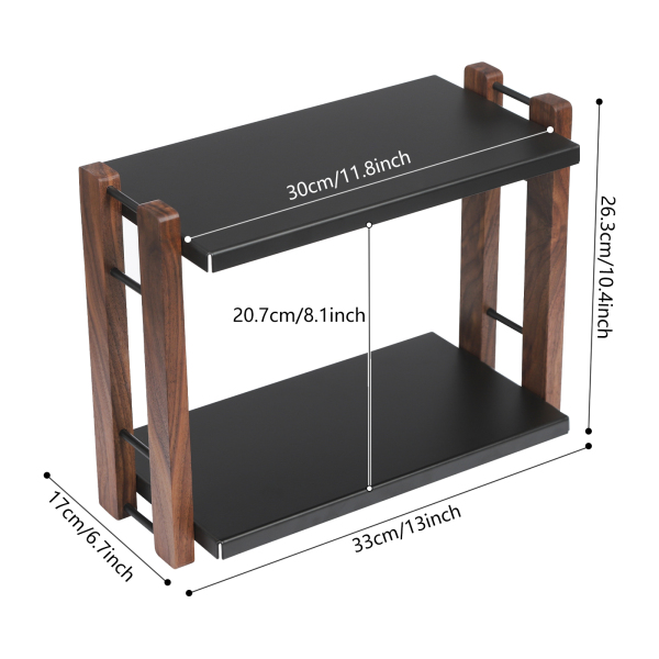 Make-up-Organizer für die Arbeitsplatte, 2-stufiger Badezimmer-Organizer, Kosmetik-Organizer – Walnussholz Schwarz Make-up-Organizer für die Arbeitsplatte, 2-stufiger Badezimmer-Organizer, Kosmetik-Organizer – Walnussholz Schwarz