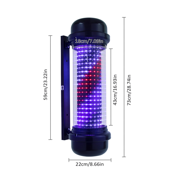 LED-Friseursalonlampe, 28,74 Zoll hohe, drehbare Friseursalon-Mastleuchte LED-Friseursalonlampe, 28,74 Zoll hohe, drehbare Friseursalon-Mastleuchte