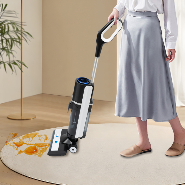 Kabelloser Staubsauger, Nass-/Trockensauger mit Ein-Schritt-Reinigung, Smart Screen und Sprachansagen