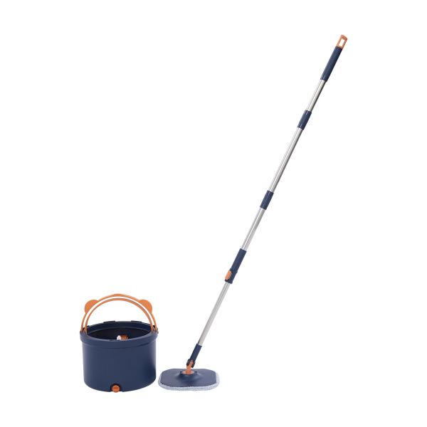Spin Mop und Eimer, Spin Mop und Eimer-Set für Zuhause, Spinning Mop Bucket Kit – Dunkelblau