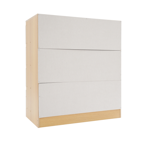 Kommode mit vier Schubladen und vier Ebenen - Pastorale Eiche + Weiß 80 cm