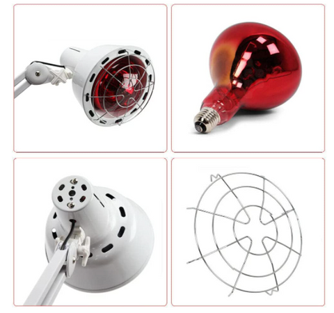 275W Infrarotlampe Wärmelampe Regulierbar Infrarot Wärmetherapielampe Strahler mit Clip