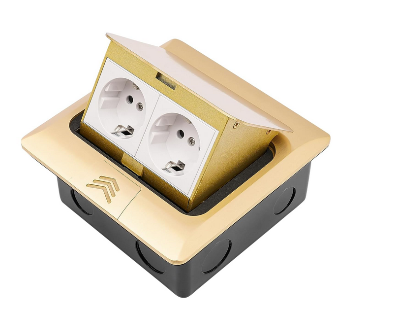 Einbausteckdose 2 Fach Bodensteckdose Innen Versenkbare Steckdose Küche Fußbodensteckdose