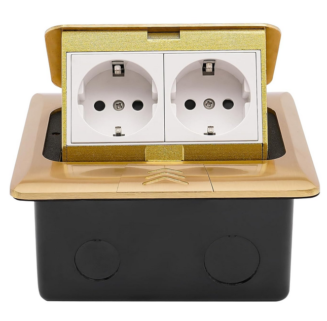 Einbausteckdose 2 Fach Bodensteckdose Innen Versenkbare Steckdose Küche Fußbodensteckdose