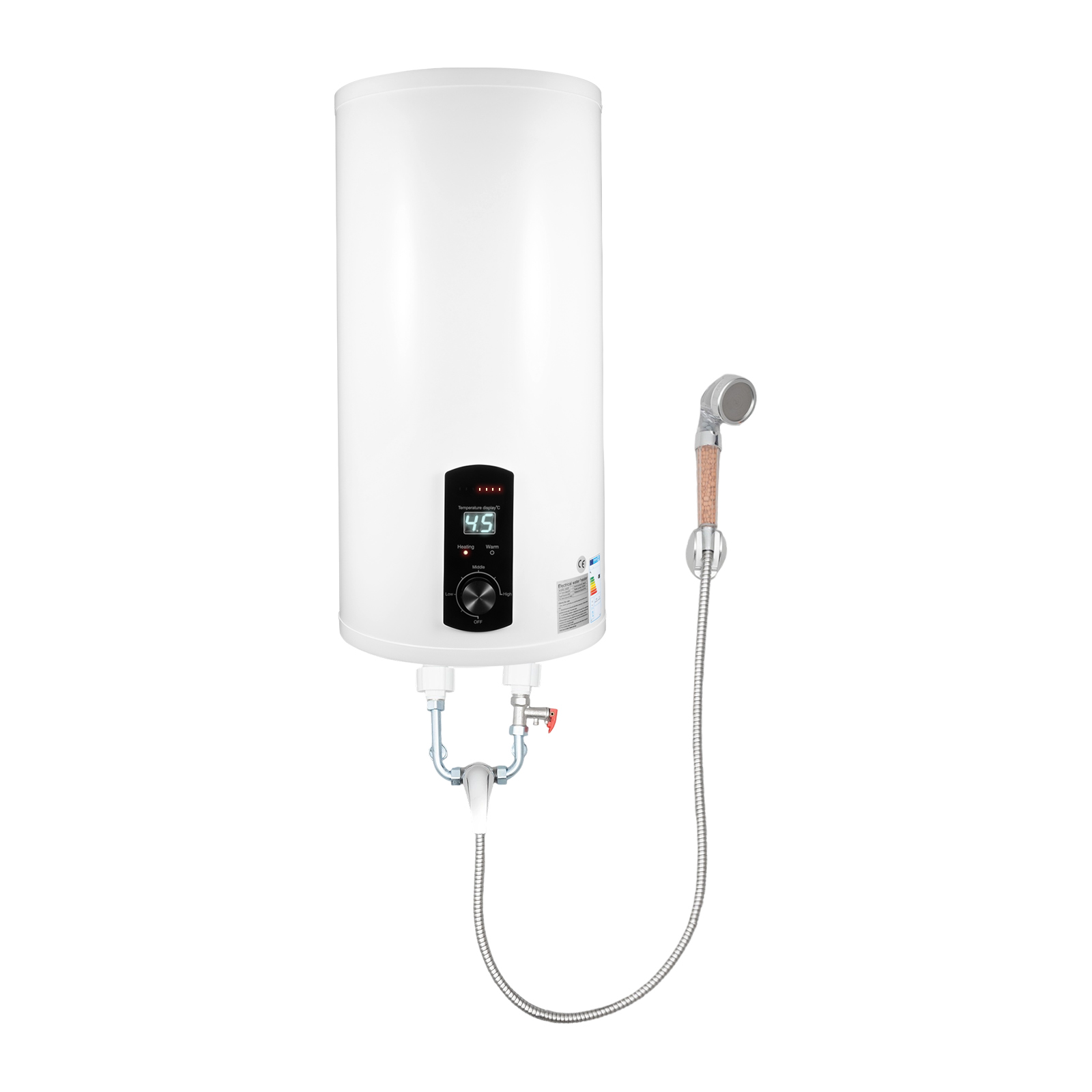 Elektro-Warmwasserspeicher 50 Liter, 2 KW, 220V – Mit Duscheinheit, Für Küche & Bad, Wandmontiert