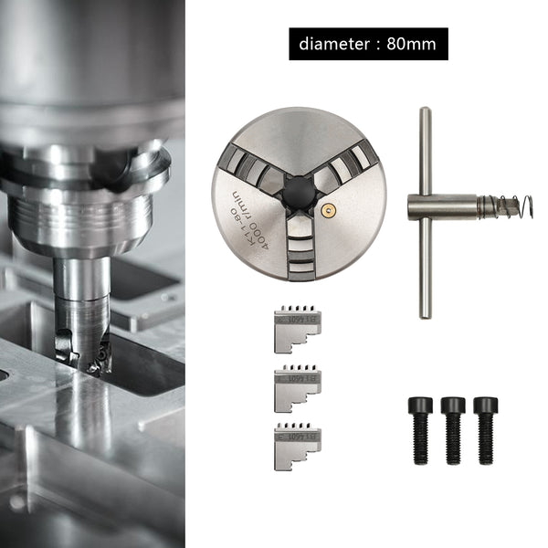 Selbstzentrierende Dreibackenfutter für Drehmaschine Hochpräzises Drehbankfutter Drehbank Bohrfutter