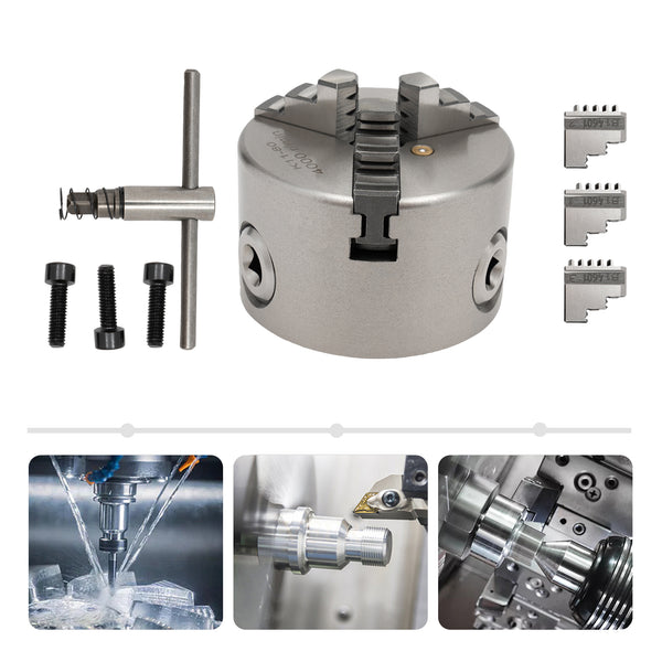 Selbstzentrierende Dreibackenfutter für Drehmaschine Hochpräzises Drehbankfutter Drehbank Bohrfutter