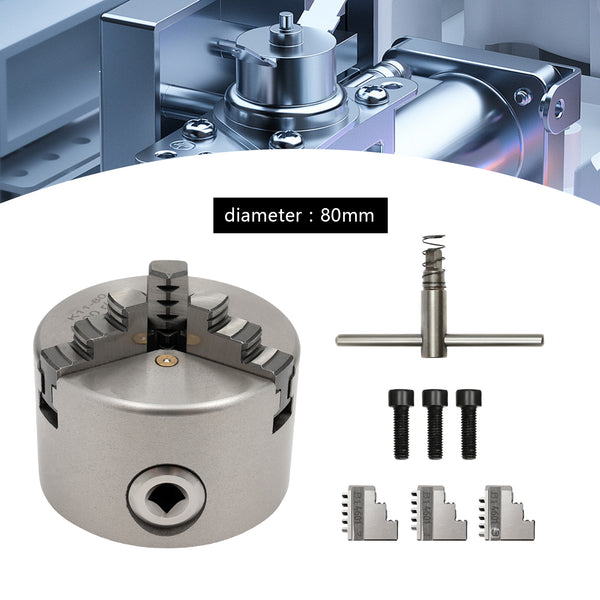 Selbstzentrierende Dreibackenfutter für Drehmaschine Hochpräzises Drehbankfutter Drehbank Bohrfutter