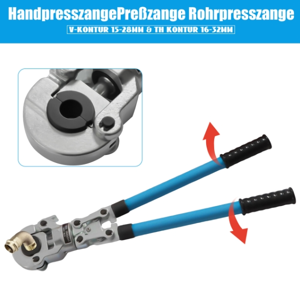 Presszange V-Kontur Zangen-Sets TH Kontur Presszange 16-32mm Alurohr Aluminiumrohr Presswerkzeug