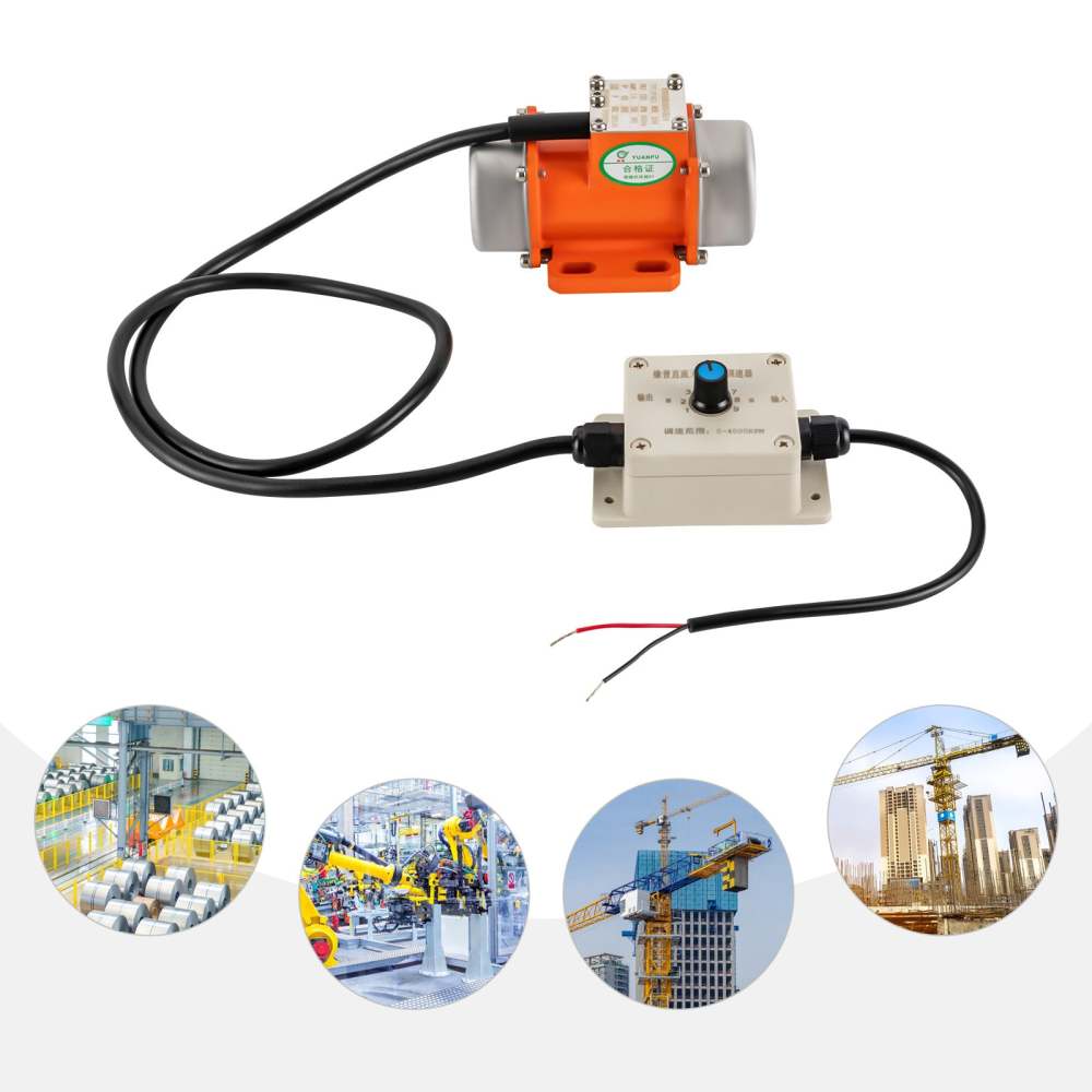 12/24V Vibrationsmotor Mit Regler – 4000 U/min, 30W Bürstenlos, IP65, F-Isolierung, Verstellbare Unwucht, Für Förder- Und Siebtechnik