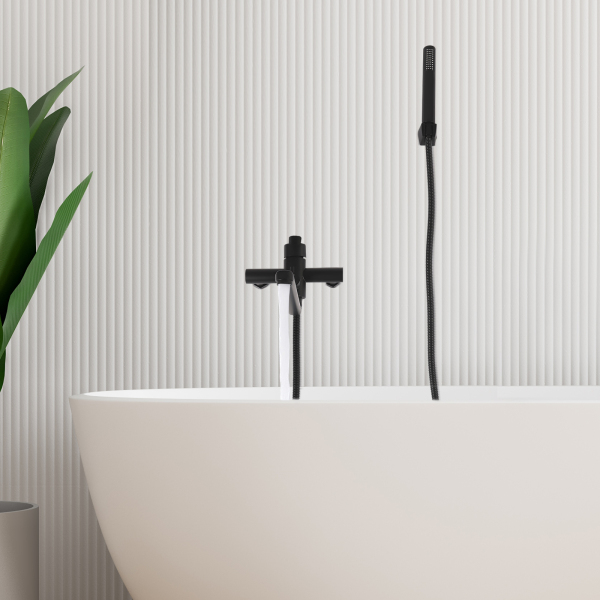 Badewannenarmatur mit Handbrause Einhebel-Badewannenarmatur Schwarz Badewannenarmatur mit 1,5 m Brauseschlauch Badewannenarmatur mit Handbrause Einhebel-Badewannenarmatur Schwarz Badewannenarmatur mit 1,5 m Brauseschlauch