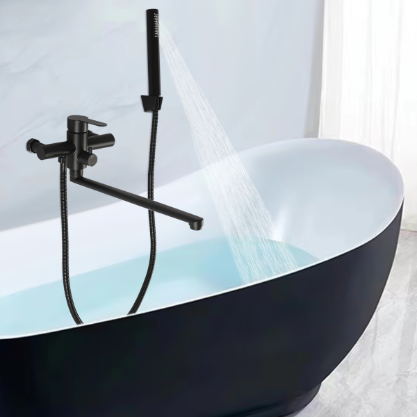 Badewannenarmatur mit Handbrause Einhebel-Badewannenarmatur Schwarz Badewannenarmatur mit 1,5 m Brauseschlauch Badewannenarmatur mit Handbrause Einhebel-Badewannenarmatur Schwarz Badewannenarmatur mit 1,5 m Brauseschlauch