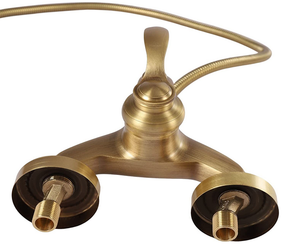 Badewannenarmatur mit Handbrause Wandmontage Wannenarmatur Vintage Gold Einhebelmischer Duschsystem