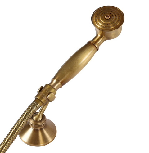 Badewannenarmatur mit Handbrause Wandmontage Wannenarmatur Vintage Gold Einhebelmischer Duschsystem