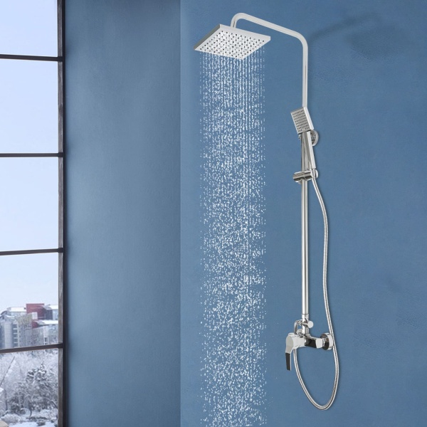 Mischbatterie Dusche Mit Brause Auralum Duschsystem Duschpaneel Regendusche Massage Duschset Duschsystem Gebürstet Edelstahl