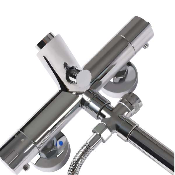 Duschsystem mit Thermostat, 304 Edelstahl Regen Dusche Dusche Armatur Set Bad Wasserhahn Thermostat Kupfer für Badezimmer