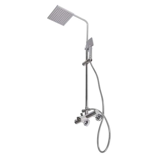 Duschsystem mit Thermostat, 304 Edelstahl Regen Dusche Dusche Armatur Set Bad Wasserhahn Thermostat Kupfer für Badezimmer