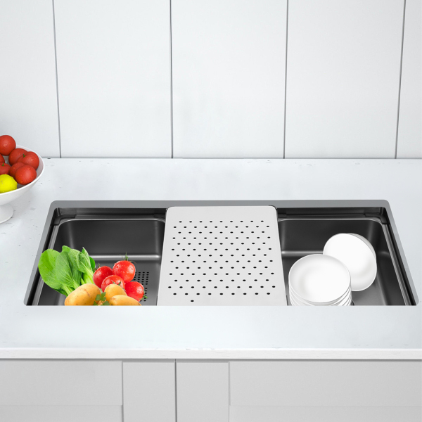 29,92 x 18,03 x 8,66 Zoll Küchenspüle Robuste und langlebige Unterbauspüle mit Dichtungsring Edelstahlspüle Schwarz 29,92 x 18,03 x 8,66 Zoll Küchenspüle Robuste und langlebige Unterbauspüle mit Dichtungsring Edelstahlspüle Schwarz
