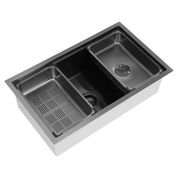 29,92 x 18,03 x 8,66 Zoll Küchenspüle Robuste und langlebige Unterbauspüle mit Dichtungsring Edelstahlspüle Schwarz 29,92 x 18,03 x 8,66 Zoll Küchenspüle Robuste und langlebige Unterbauspüle mit Dichtungsring Edelstahlspüle Schwarz
