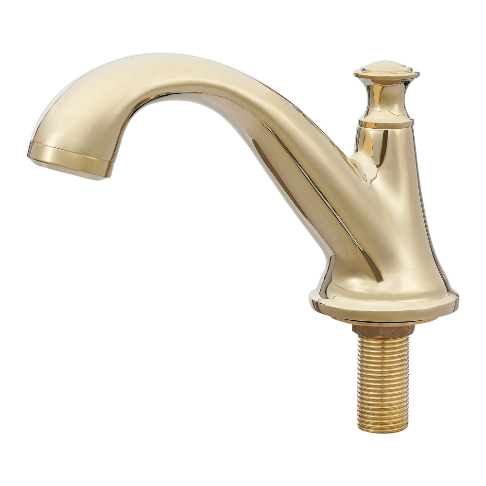 Wasserhahn Für Badezimmer – Vergoldete Mischbatterie Aus Messing, Hochwaschtisch-Armatur, 29 Cm Gesamthöhe, Inkl. 60 Cm Anschlussrohre