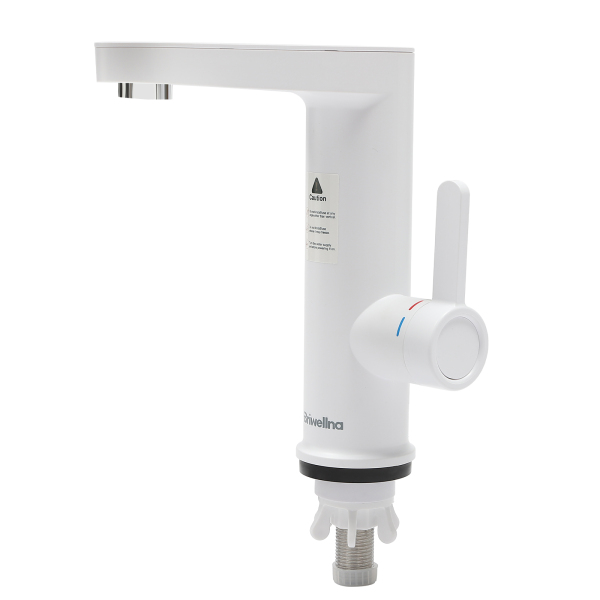 CNCEST Elektrische Wasserhahn mit Durchlauferhitzer 3200W Elektrisch Warmwasserhahn mit LED Temperaturanzeige 30-60℃ Waschtischarmatur Weiß