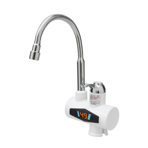 Elektrischer Wasserhahn 220v, Küchenarmatur aus Edelstahl mit LED-Temperaturanzeige, Heizung 3KW