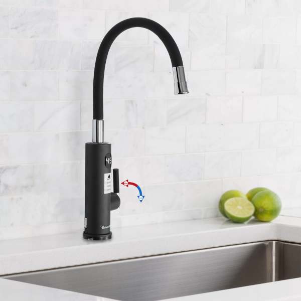 CNCEST Elektrischer Wasserhahn mit Wassererhitzer, 3200 W Instant Warmwasser Wasserhahn mit Digital Display Temperaturanzeige