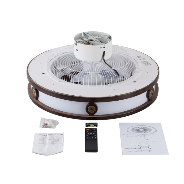 20" 6 Geschwindigkeit Deckenventilator mit Lichtern Led und Timer 88-265V 36W