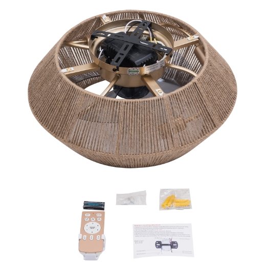 18.5" Bohème Deckenventilator Beleuchtung Fan Licht Dimmbar mit Fernbedienung