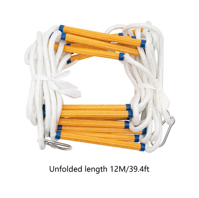 CNCEST Strickleiter, Rettungsleiter, 12 m Feuerwehrleiter, Sicherheitsleiter mit Karabinern