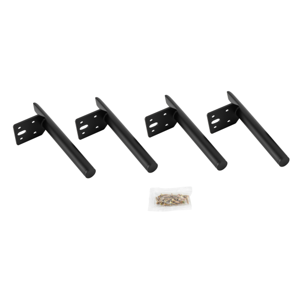 4er-Set Möbelfüße Metall 18 cm Schwarz DIY Metall Tischfüße Möbelfüße rund für Sofa Couchtisch