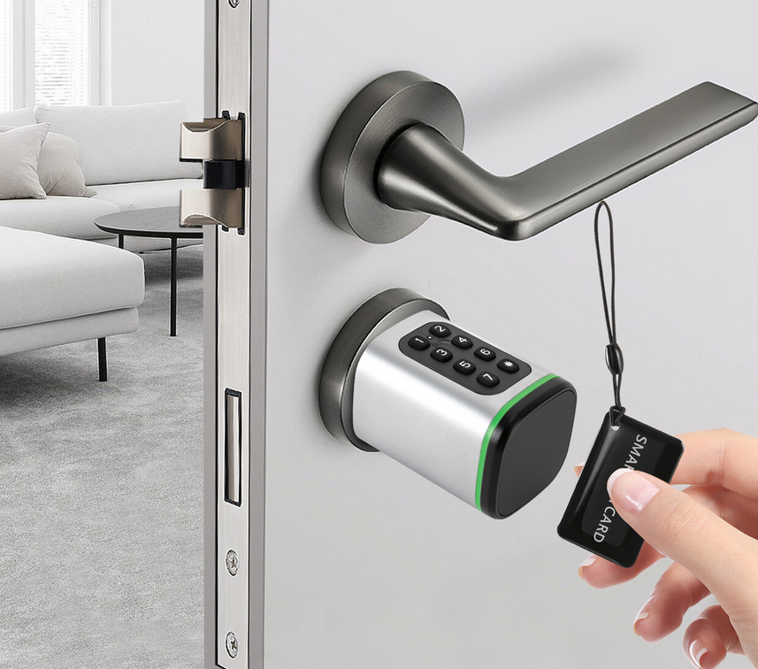 Elektronisches Türschloss, Code elektronisches Türschloss Haustür für intelligentes Haus, Smart Zylinderschloss mit Notfallschnittstelle