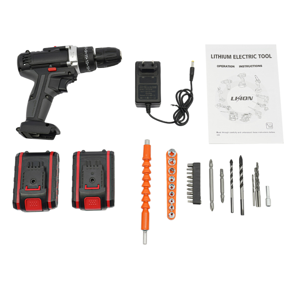 CNCEST 21V 1450 U/min Akkuschrauber Set Akku Bohrschrauber Akkubohrer Bohrmaschine mit 2 Batteries LED Licht