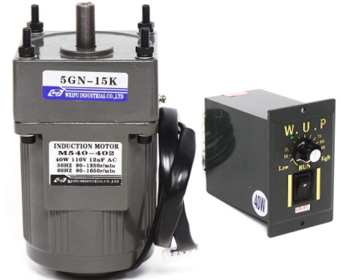 40W 220V Getriebemotor Elektromotor Wechselstrom mit Drehzahlregler, 1:15(15K), 9U/min