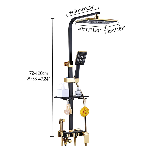 Duschsystem , Edelstahl Regendusche Duschset Duschgarnitur mit Ablage, Duschkopf