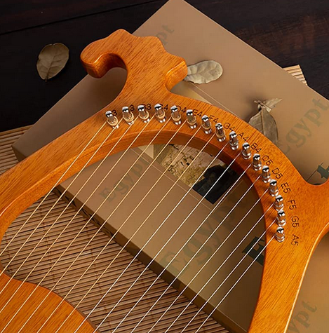 Lyre Harp Mahagoni High Hardness 16 Saiten Stimmschlüssel Saiten Pickup Vintage Vintage Harfe Mahagoni Holz Geschenk Stimmschlüssel Saiten Pickup