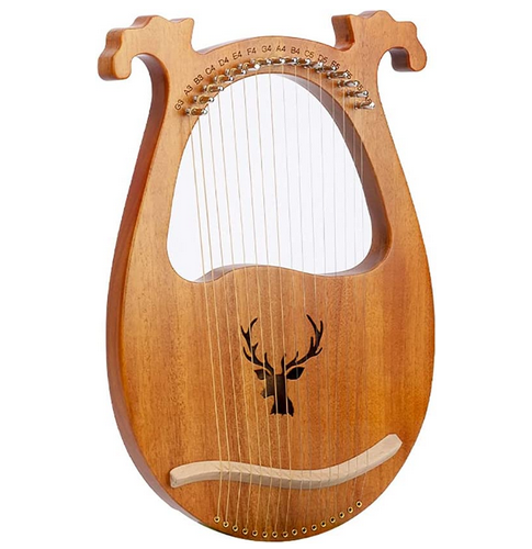 Lyre Harp Mahagoni High Hardness 16 Saiten Stimmschlüssel Saiten Pickup Vintage Vintage Harfe Mahagoni Holz Geschenk Stimmschlüssel Saiten Pickup