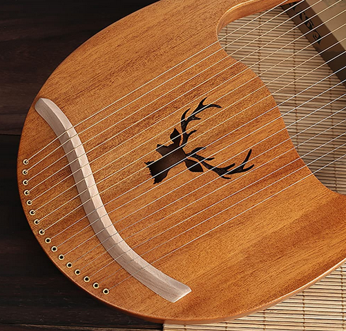 Lyre Harp Mahagoni High Hardness 16 Saiten Stimmschlüssel Saiten Pickup Vintage Vintage Harfe Mahagoni Holz Geschenk Stimmschlüssel Saiten Pickup