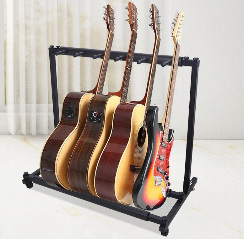 5-Fach Gitarrenständer, Multifunktion Gitarrenhalter Universal Mehrfachständer Gitarrenstaender Metallgitarren