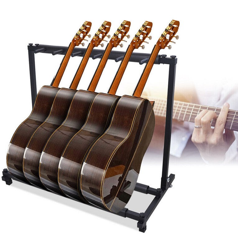 5-Fach Gitarrenständer, Multifunktion Gitarrenhalter Universal Mehrfachständer Gitarrenstaender Metallgitarren