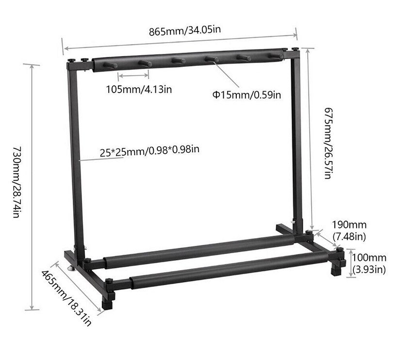 5-Fach Gitarrenständer, Multifunktion Gitarrenhalter Universal Mehrfachständer Gitarrenstaender Metallgitarren