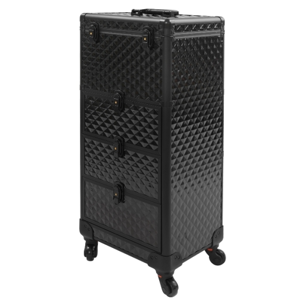Aufbewahrungsbox für Maskenbildner mit Schublade, Make-up-Rollerbox - Black Water Cube Aufbewahrungsbox für Maskenbildner mit Schublade, Make-up-Rollerbox - Black Water Cube