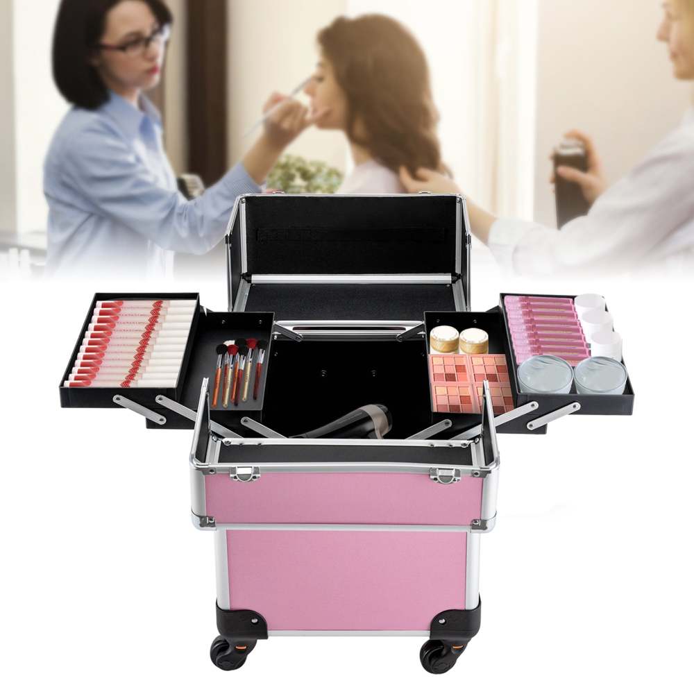 KOSMETIKKOFFER TROLLEY BEAUTY Case Friseurkoffer Schminkkoffer Make-up
