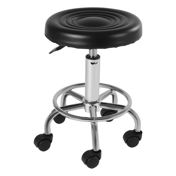 Drehhocker mit Rollen, höhenverstellbar von 44 cm bis 57 cm, Arbeitshocker für Friseure, Beauty, Studio, Bar, Zahnarzt