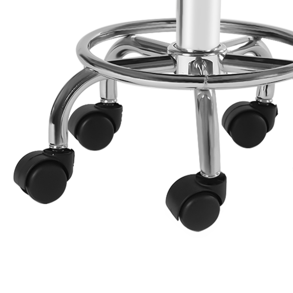 Drehhocker mit Rollen, höhenverstellbar von 44 cm bis 57 cm, Arbeitshocker für Friseure, Beauty, Studio, Bar, Zahnarzt