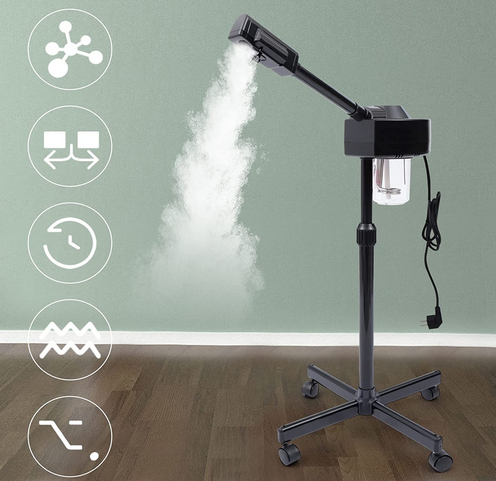 750W Tiefenpflege Gesichtsdampfer,Ozonfunktion,360° Drehbaren Düse,Verstellbaren Ständer