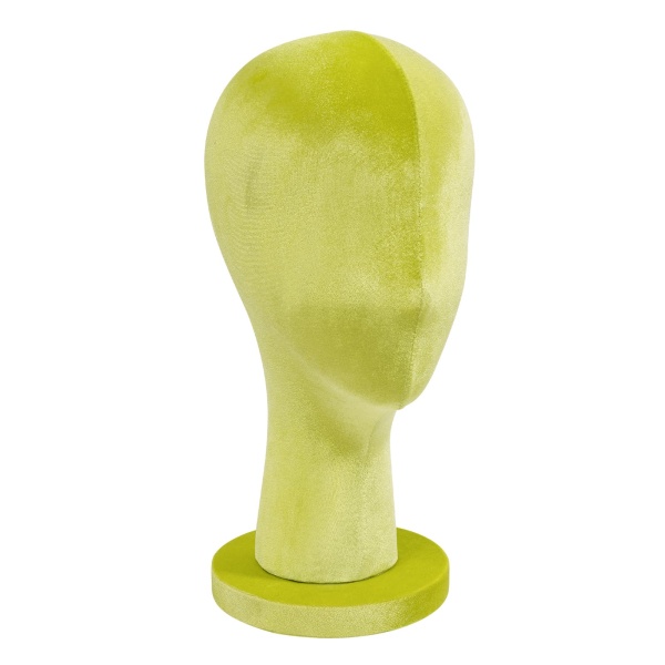 Schaufensterpuppenkopf mit runder Basis aus Samt, kurze Ausführung – fluoreszierendes Grün, weiblicher Schaufensterpuppenkopf, Schaufensterpuppenkopf, zur Präsentation von Perücken und Hüten Schaufensterpuppenkopf mit runder Basis aus Samt, kurze Ausführung – fluoreszierendes Grün, weiblicher Schaufensterpuppenkopf, Schaufensterpuppenkopf, zur Präsentation von Perücken und Hüten