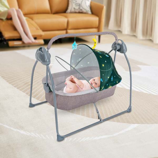 Automatischer Baby Wiege Elektrische Schaukel Bluetooth Musik Schaukelstuh Grün