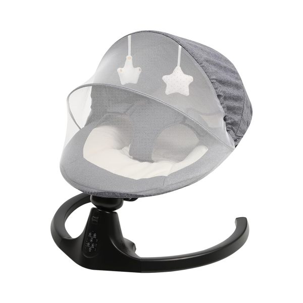 Babywippe, Elektrische Baby Wippe mit Musik, Babyschaukel , 5 Schwankungsbogen, 3-Stufen-Timer, Blau